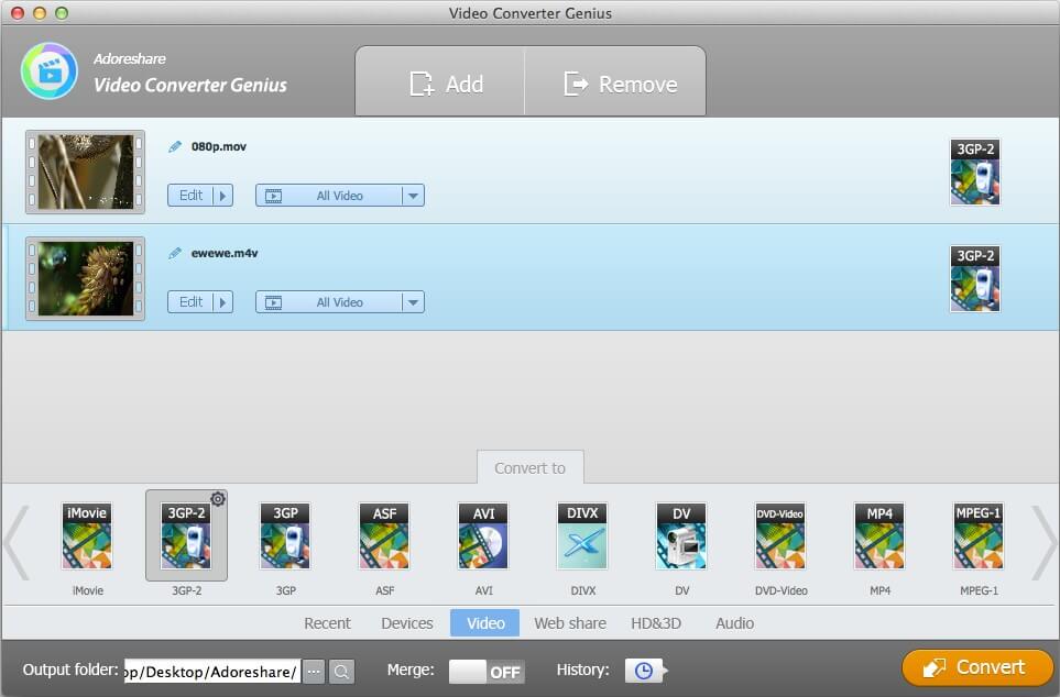 Adoreshare Video Converter Genius for Mac - 一站式视频转换软件[OS X]丨反斗限免
