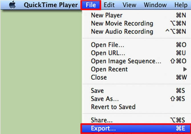 export quicktime mov to mp4