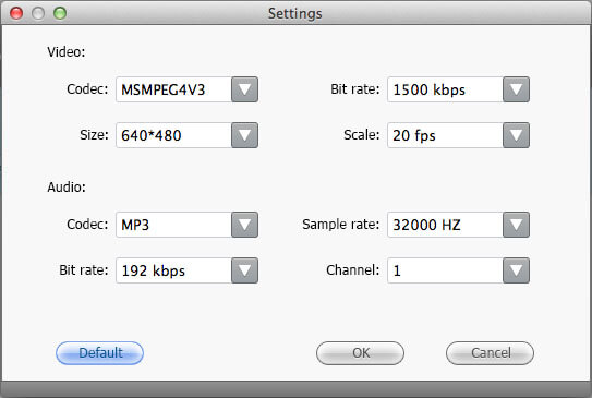 setup video parameters