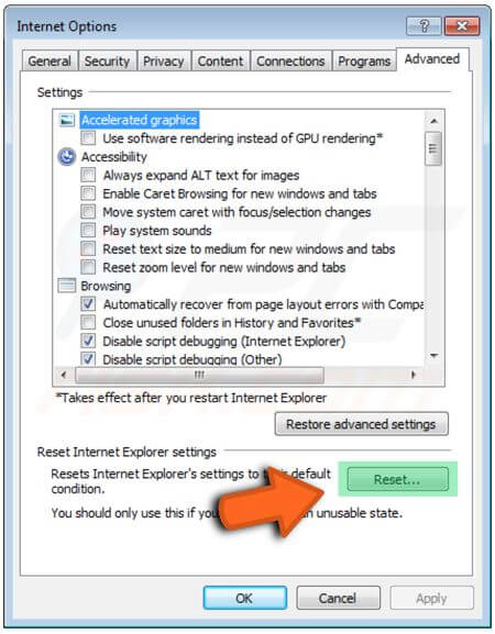 ie reset