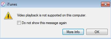  itunes video playback is not working